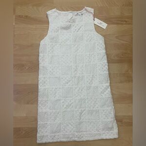 NWT Vineyard Vines Girls eyelet patchwork dress color whitecap size 14